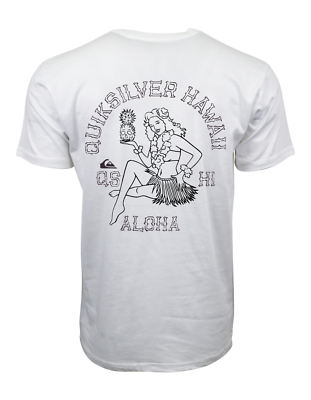 QUIKSILVER HAWAII ALOHA WHIT GRAPHIC T SHIRT | eBay