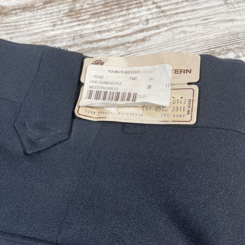 Circle S Herren 28 x 36 Trevira Polyester Western ungesäumt marineblau Ranch Anzughose Vintage - Bild 6 von 9