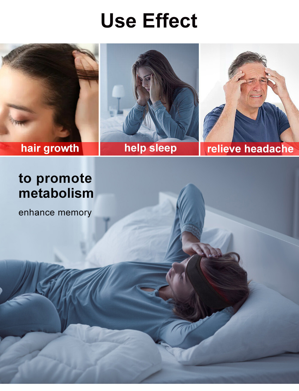 850nm Infrared Red Lights Therapy Pad Belt For Pain Relief Headaches Help Sleep 762503262414 eBay