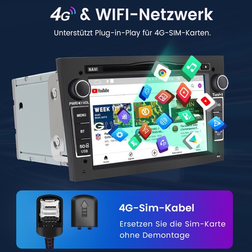 4+64G Carplay Android 13 Autoradio GPS DAB+ CD Für Opel Astra H Corsa C D Vectra - Bild 11 von 15