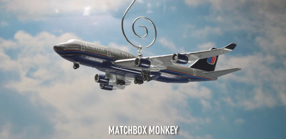 Vintage United Airlines Livery Boeing 747 Christmas Ornament Airplane Plane Jet - Image 4 of 4