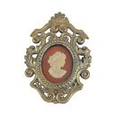 Vintage Gold-Toned Cameo Wall Hanging By Buxton Fronkey Co. Victorian-Style Fili