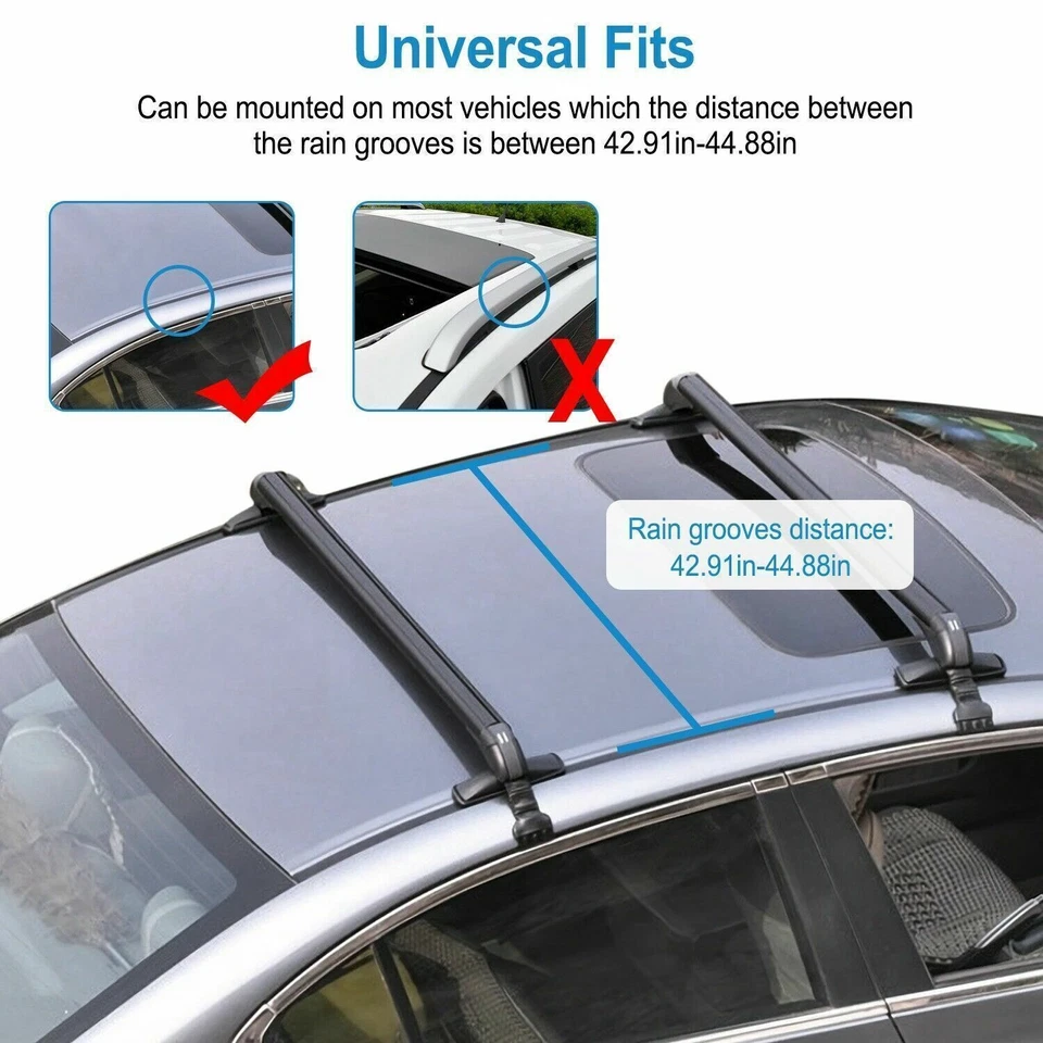 For Hyundai Elantra Sedan 2015-2023 43.3 Top Roof Rack Cross Bar Luggage Carrier Foto 3 de 4