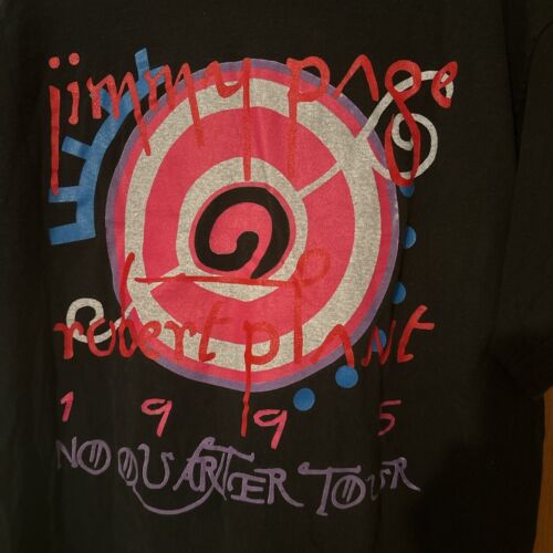 RARE Vintage Jimmy Page Robert Plant Led Zeppelin Tshirt 1995 Unledded Tour - Picture 5 of 5