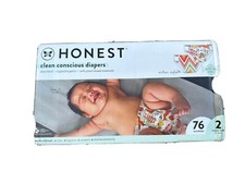 Honest Clean Conscious Diapers 2 style boys, turtles Size 2, box of 76 Diapers