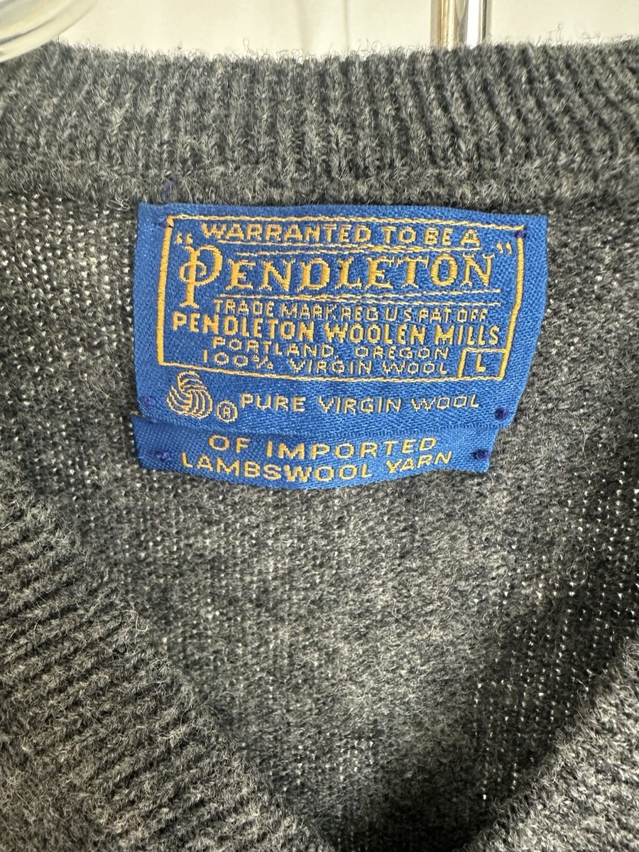 Pendleton Wool Vest Size L Men's Gray Vintage | eBay