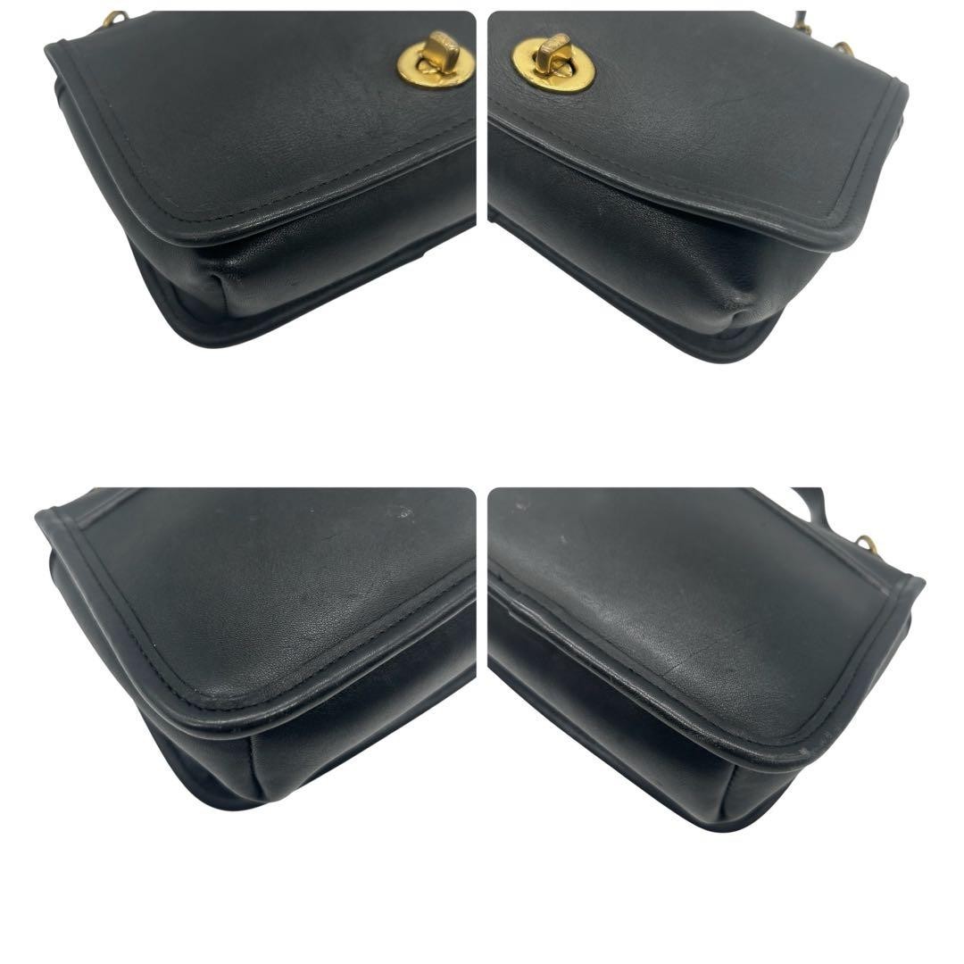 Vintage Coach 9924 Casino Crossbody Shoulder Bag Black Leather Made in USA thumbnail 6