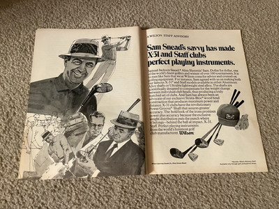 Vintage 1970 SAM SNEAD WILSON X-31 GOLF CLUBS PRINT AD