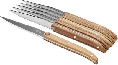 Steak Knife Set; Premium Stainless Steel Blades, Full Tang Construction, Triple