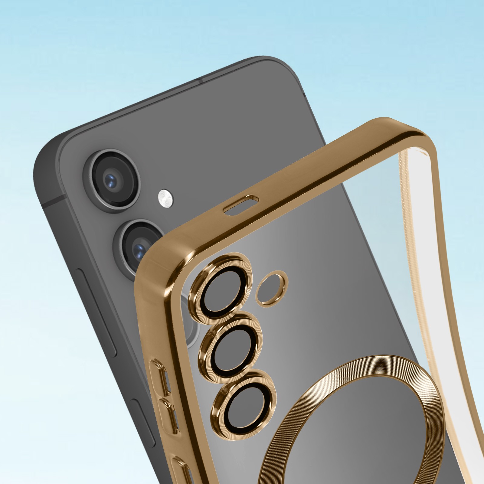 Coque Galaxy S24 Plus chrome dore pour utilisation urbaine et chic - 3