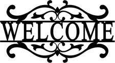 AHYS Metal Welcome Sign for Front Door Welcome Door Sign Indoor Outdoor Black