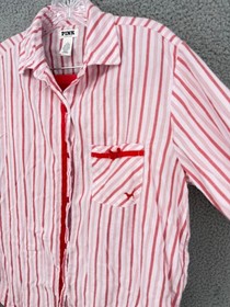Victoria Secret Candy Cane Striped Pajama Set Medium, LS Top/Pants w/pockets