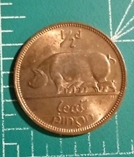 Ireland  ½ Penny 1967 Pingin Pigs KM-10 Bronze 