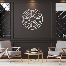 Geometric Circle Metal Wall Art – Modern Minimalist Steel Decor