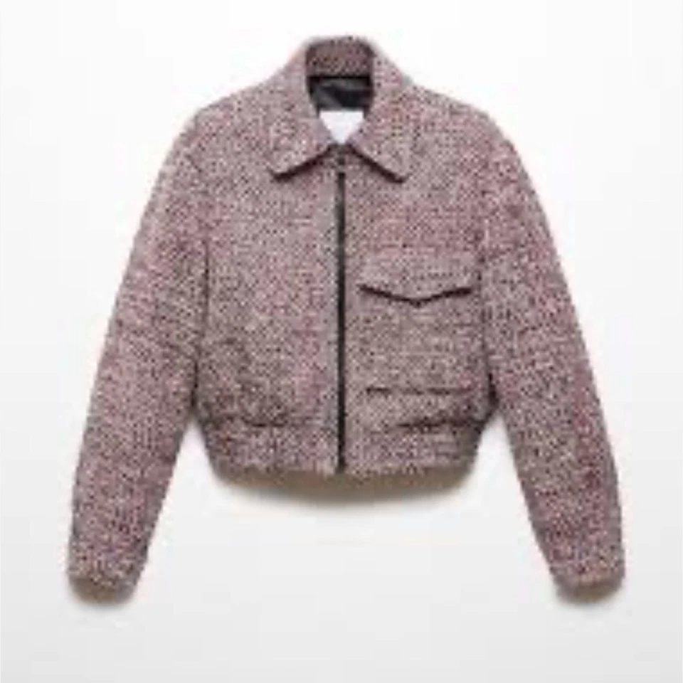 Mango MNG Tweed Bomber Chaqueta NUEVA Talla PEQUEÑA Foto 2 de 4
