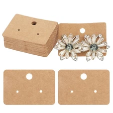 100 Pcs Earring Display Cards Hanging Earring Kraft Paper Tags for Jewelry