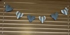 Handmade Stripes & Plain ,   linen look fabric , Heart Garland , FREE POSTAGE