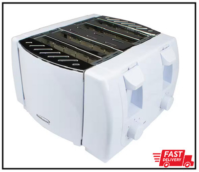 BRENTWOOD TS-265 Cool Touch 4-Slice Toaster (White)