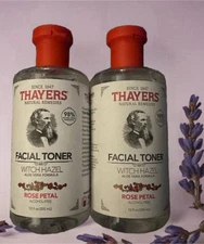 Thayers Rose Petal Witch Hazel FacialToner, 12 fl oz ea ALCOHOL FREE - 2 pack