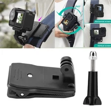 360° Rotation Backpack Clip Clamp Mount For DJI Osmo Action 3/4 For Insta360 X4
