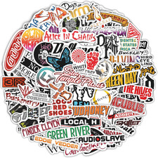 100Pcs Grunge Stickers, 90's Grunge Music, Rock Stickers, Rock Band Decals, Musi