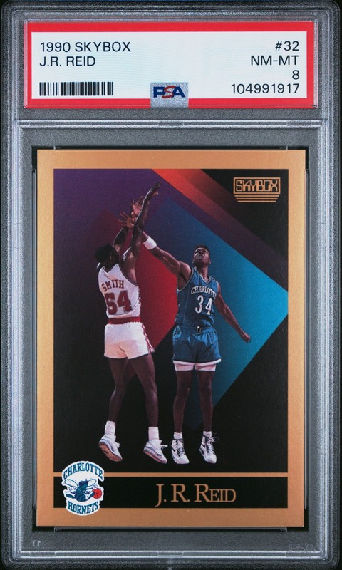 1990 SKYBOX #32 J.R. REID PSA 8
