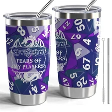 Dungeons & Dragons DND Tumbler Dungeon Master 20oz Tumbler with Lid and Straw...
