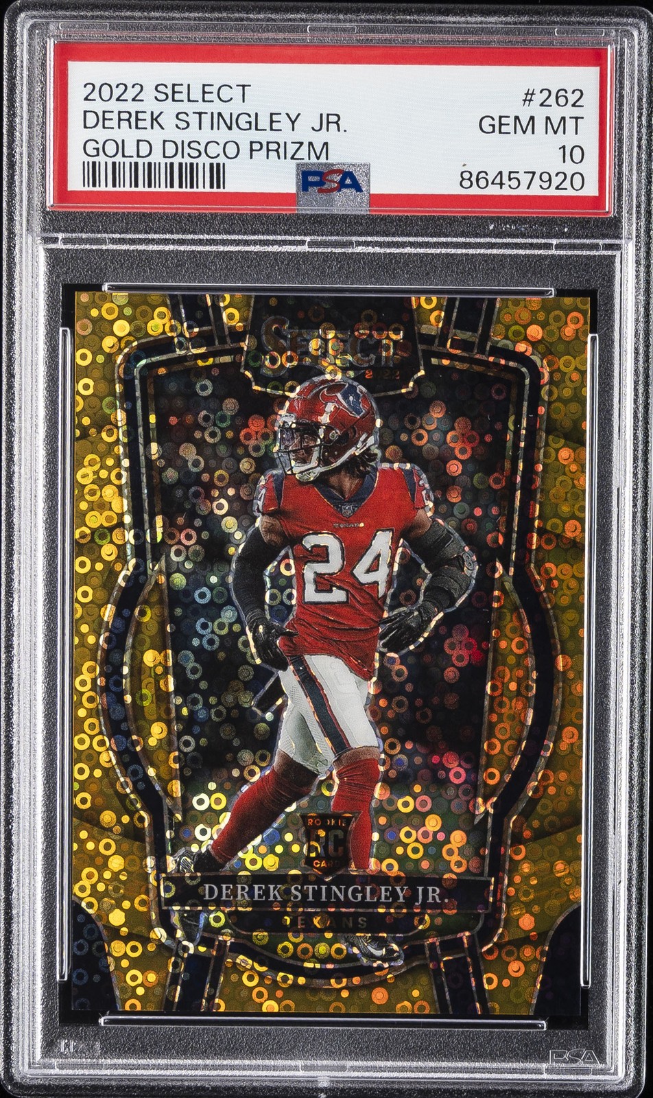Derek Stingley Jr. Panini Select #262 Gold Disco