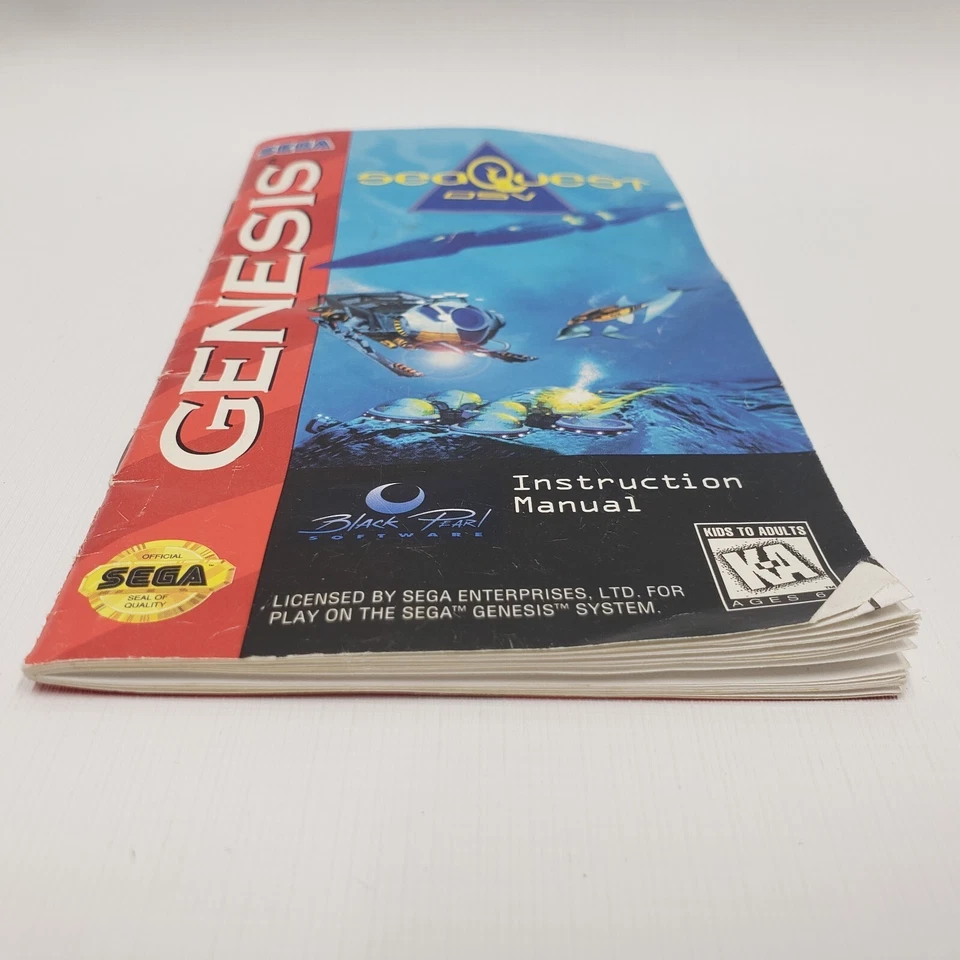 Sea Quest Sega Genesis Authentic Instruction MANUAL ONLY Used 1994 - Image 4 of 4