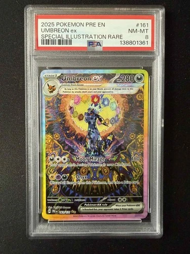 2025 POKEMON PRE EN-PRISMATIC EVOLUTIONS #161 UMBREON EX PSA 8