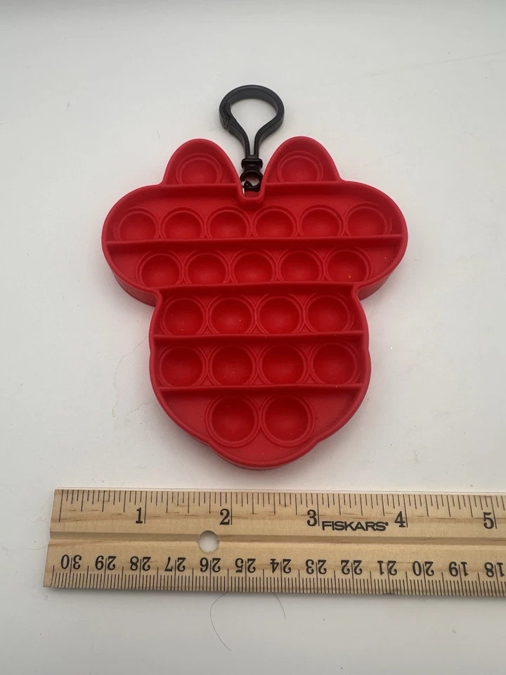 NEW Disney Minnie Mouse Red Fidget Popper Keychain Backpack Clip Sensory Toy A5 - Image 3 of 4