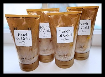 Bath & Body Works 7.4 oz Touch of Gold Exfoliating Glow Body Scrub x4