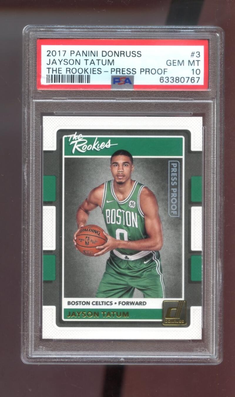 2017-18 Panini Donruss The Rookies PRESS PROOF #3 Jayson Tatum ROOKIE RC PSA 10