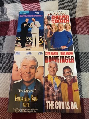 4 Lot Vhs Cheaper by The Dozen,Bowfinger,Dirty Rotten Scoundrels,Father Bride 2