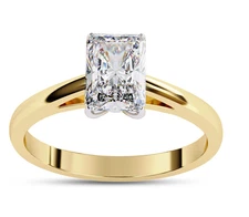 1.2 Ct Radiant Lab Grown Diamond Solitaire Promise Engagement Ring 14K Gold