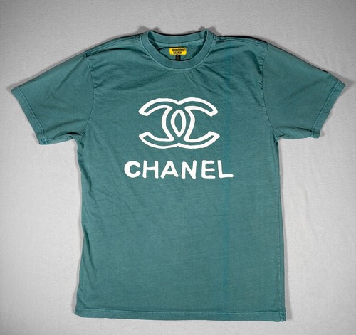 Chinatown Market Secret Club Chanel Bootleg Flip T Shirt Mens XL Teal Green 2020