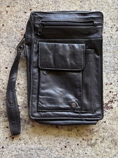 Herrentasche der dt. Firma Picard aus Hessen schwarz weiches Echtleder