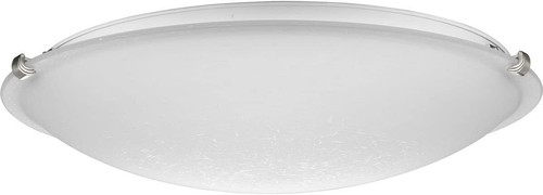 Linen Dome 20" 3-Light Brushed Nickel Etched Linen Flush Mount