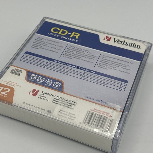 Verbatim CD-R CD-Grabable 1x-52x 80 min 700 mb Sin Abrir NUEVO Cantidad 12 Discos - Imagen 5 de 5