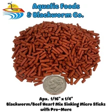 PRO-MORE Enhanced Blackworm / Beef Heart Mix Micro Sticks for Discus, Cichlids