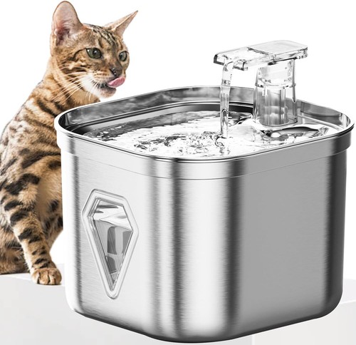 Cat Water Fountain Stainless Steel 2.5L/73oz Automatic Pet Water Fountain - Picture 3 of 20