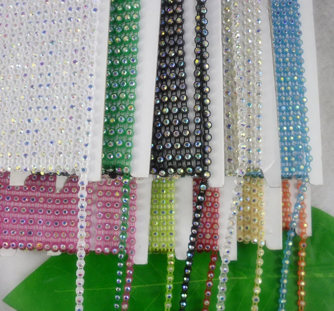 SS12 3mm Grado A Cristal AB Diamantes de imitación Bandas Ajuste Cadena 10 Yardas Foto 2 de 4