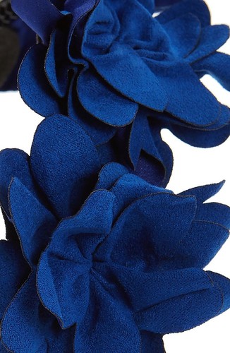 Girls Kids Maniere Nordstrom Blue Flower Headband Metal/Textile New 6209 - Picture 2 of 8