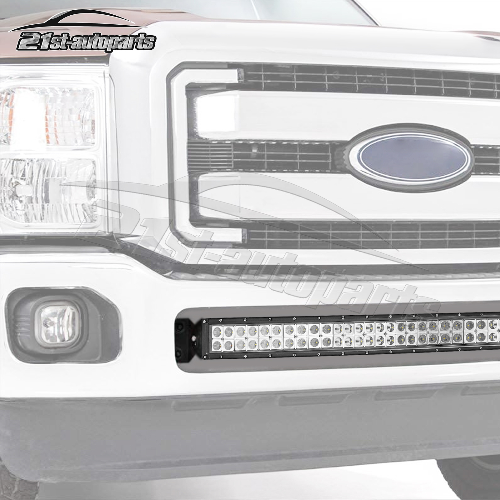 Bumper 42" LED Light Bar Tow Hook Bracke Kit For 1116 F250/F350/F450