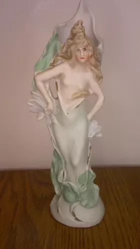 vintage Art Neveu style Nymph nude a lily nymph # 3845 on back    Z108