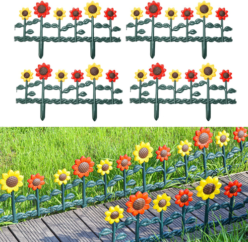 Plastic Edgings Garden Picket Fence - Grass Lawn Flowerbeds Plant Borders - Deco