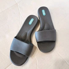 Oka Bee Rubber Slides Flip Flop Womens Size M  Gray New Okabashi Spa Sandals