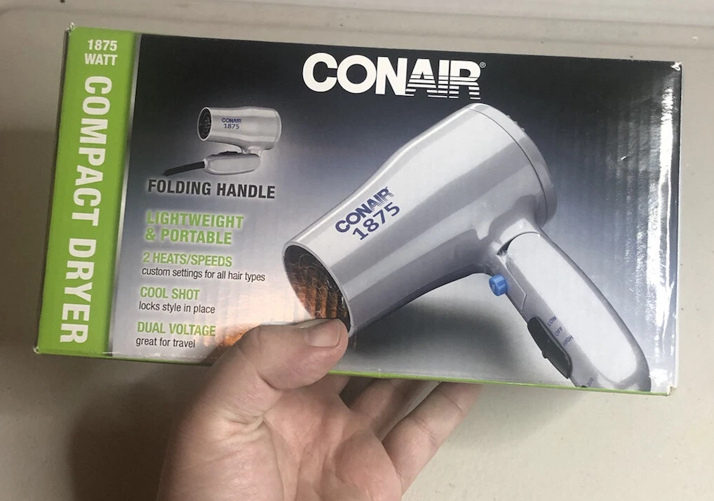 Compact Hair Dryer with Folding Handle 1875Watt Dual Voltage Hair