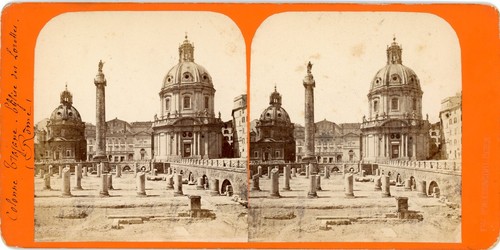 Vue Stéréo PHOTO, Italia Italie ROMA Colonne Trajane Eglise des Lorettes Rome - 第 1/2 張圖片