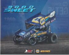 2019 BRAD SWEET "NAPA AUTO PARTS" 49 WORLD OF OUTLAW SPRINT CAR POSTCARD